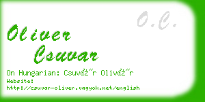 oliver csuvar business card